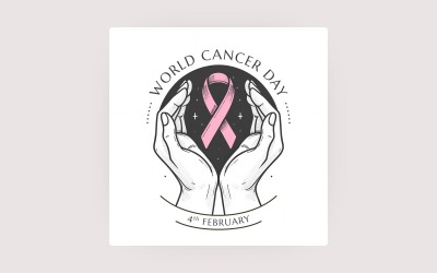 Background della Giornata mondiale contro il cancro - Modello di post sui social media - 06