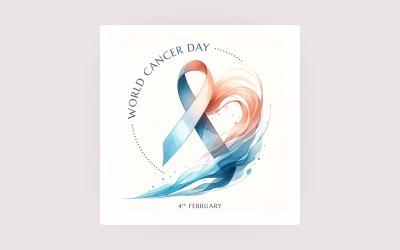 Background della Giornata mondiale contro il cancro - Modello di post sui social media - 07