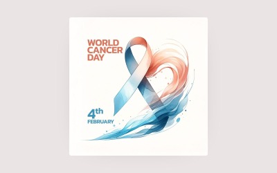 Background della Giornata mondiale contro il cancro - Modello di post sui social media - 08