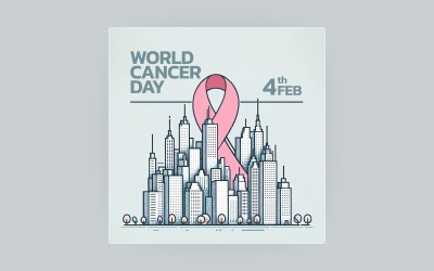 Background della Giornata mondiale contro il cancro - Modello di post sui social media - 10