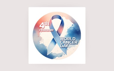 Dünya Kanser Günü arka planı - Sosyal medya gönderi şablonu - 09
