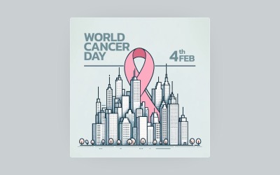 Dünya Kanser Günü arka planı - Sosyal medya gönderi şablonu - 10