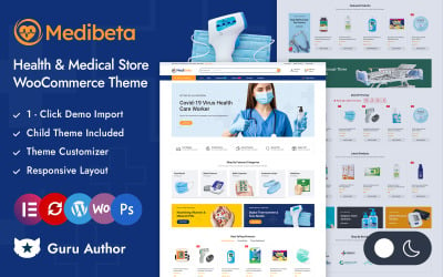 Medibeta – Responsive Theme für das Gesundheitswesen und den Medizinladen Elementor WooCommerce