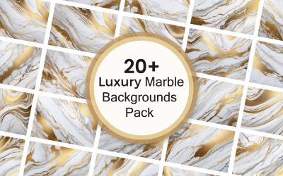 Premium-Luxus-Pakete mit weißem und goldenem Marmorhintergrund