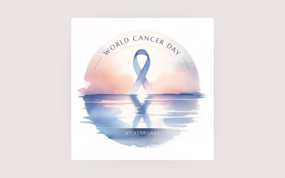 World Cancer Day-bakgrund - Inläggsmall för sociala medier - 04