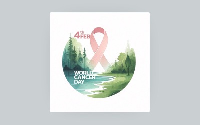 Background della Giornata mondiale contro il cancro - Modello di post sui social media - 12