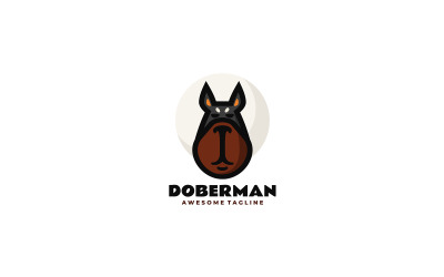 Dobermann einfaches Maskottchen-Logo 1