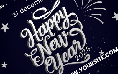 Feliz año nuevo 2024 pancarta