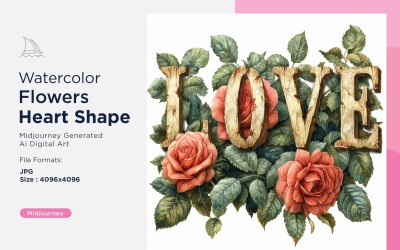 Flowers Heart Shape Sweethearts' Serenade Love in Harmony