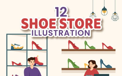 12 Prodejna obuvi Ilustrace