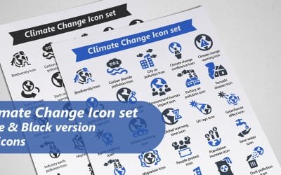 Modello di set di icone del cambiamento climatico