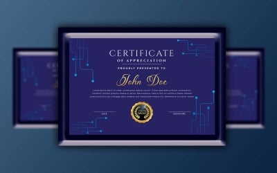 Plantilla de certificado de tecnología moderna e inteligente