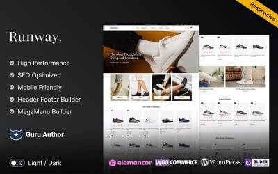 Runway - Schoenen en mode Elementor WooCommerce-thema