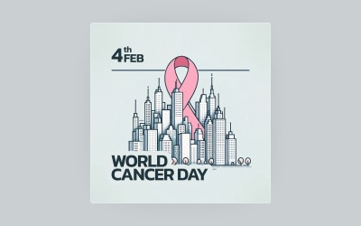 World Cancer Day-bakgrund - Inläggsmall för sociala medier - 11