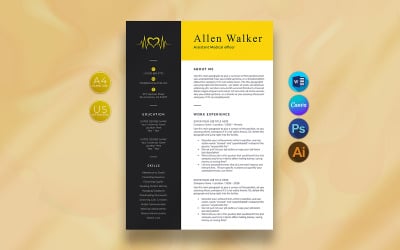 Assistant Medical Officer Resume Template Canva &amp;amp; Word