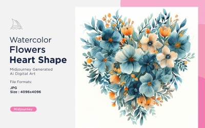 Fiori a forma di cuore Quadro su tela di Cupido Amore 02