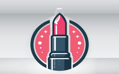 Modèle de logo de rouge à lèvres de maquillage vectoriel