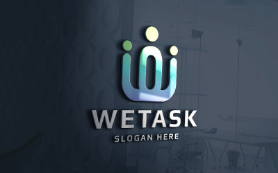 Modello di logo della lettera W di Wetask
