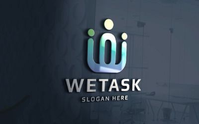 Plantilla de logotipo de letra W de Wetask