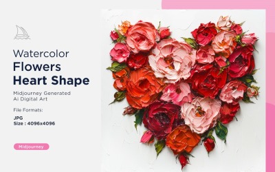 Flowers Heart Shape Enveloped in Love A Valentine&#039;s Embrace 04