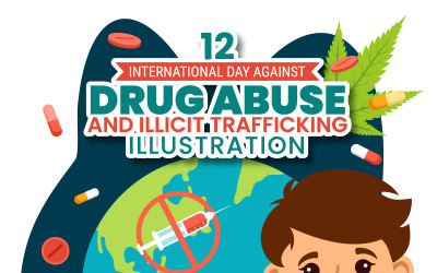 12 Illustratie van drugsmisbruik en -handel