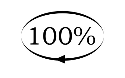 100 pour cent icône symbole logo version v8