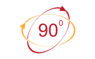 90 graden hoek rotatie pictogram symbool logo v17