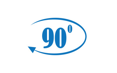 90 graders vinkelrotation ikon symbol logotyp v5