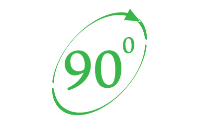 Ikona symbolu rotace úhlu 90 stupňů logo v18