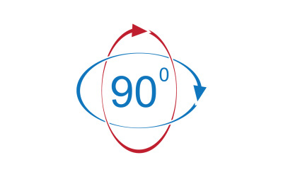 Ikona symbolu rotace úhlu 90 stupňů logo v25