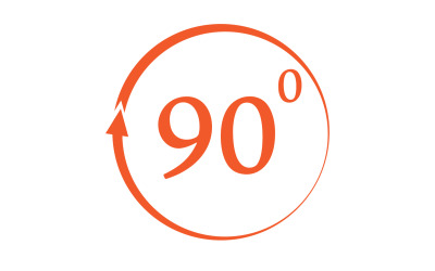 Ikona symbolu rotace úhlu 90 stupňů logo v2