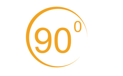 Logo de symbole d&amp;#39;icône de rotation d&amp;#39;angle de 90 degrés v1