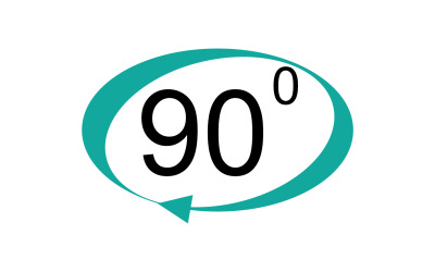 Logo de symbole d&amp;#39;icône de rotation d&amp;#39;angle de 90 degrés v57