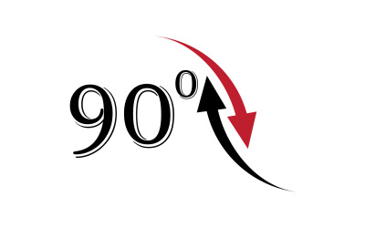 Logo simbolo icona rotazione angolo di 90 gradi v55