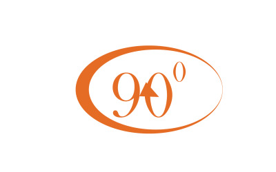 Logo simbolo icona rotazione angolo di 90 gradi v6