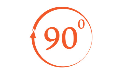 Logotipo de símbolo de icono de rotación de ángulo de 90 grados v2