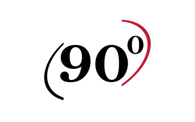 Symbol für 90-Grad-Winkeldrehung, Symbol, Logo v60