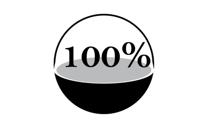 100-procentowa ikona symbolu logo wersja v28