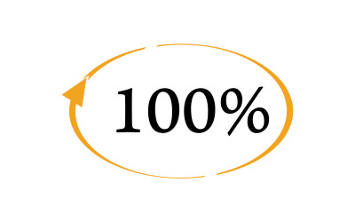 100-procentowa ikona symbolu logo wersja v34
