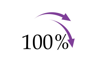 100-procentowa ikona symbolu logo wersja v46