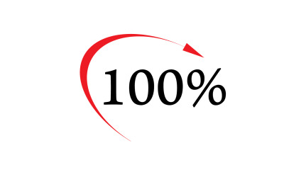 100-procentowa ikona symbolu logo wersja v50