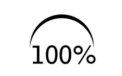 100-procentowa ikona symbolu logo wersja v52