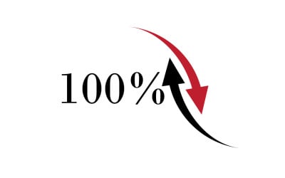 100-procentowa ikona symbolu logo wersja v55