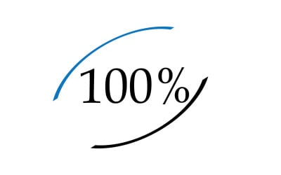 100-procentowa ikona symbolu logo wersja v62