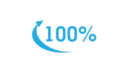 100-procentowa ikona symbolu logo wersja v64