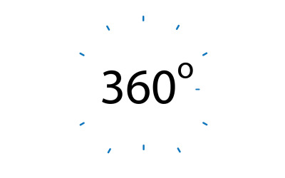 360 degree angle rotation icon symbol logo version v12