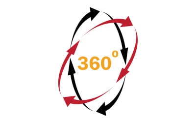 360 degree angle rotation icon symbol logo version v29