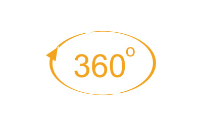 360 degree angle rotation icon symbol logo version v34