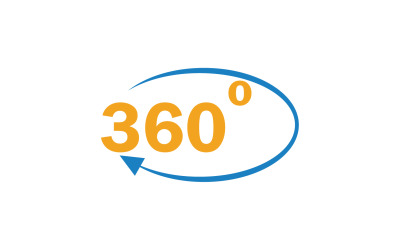 360 graden hoekrotatie pictogram symbool logo versie v5