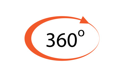 Icona simbolo rotazione angolo di 360 gradi versione logo v6